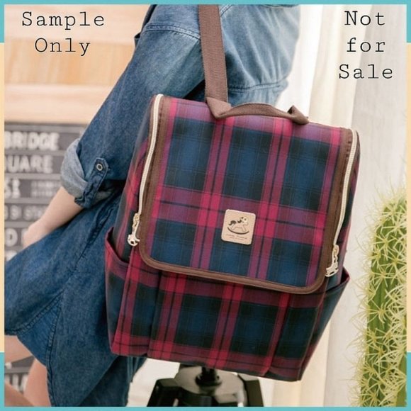 Waterproof Plaid Flip Backpack for School Work - Picture 7 of 12